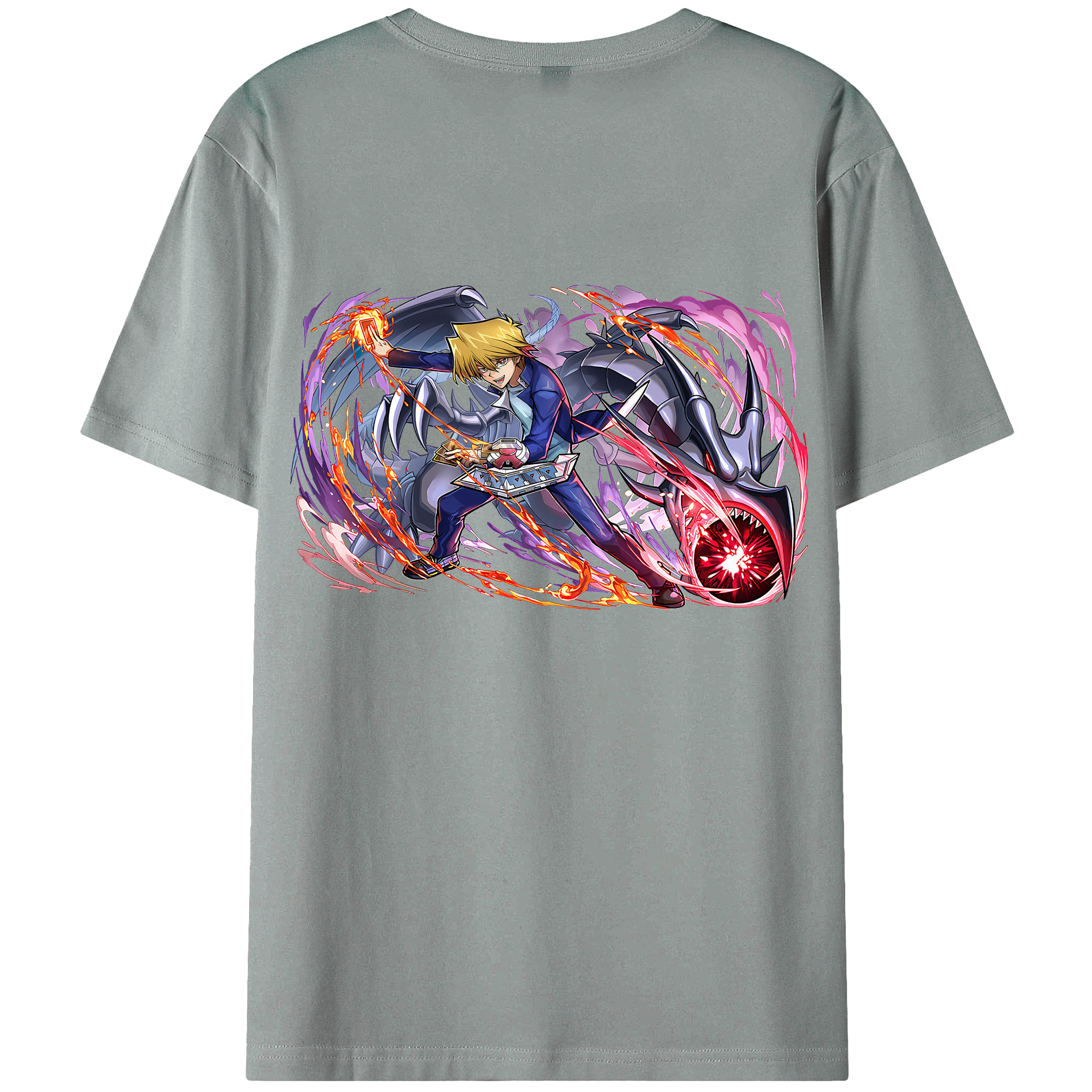 （画像用） 遊☆戯☆王 Yu-Gi-Oh! 綿100％ メンズ半袖Tシャツ（バックプリント） 通気性